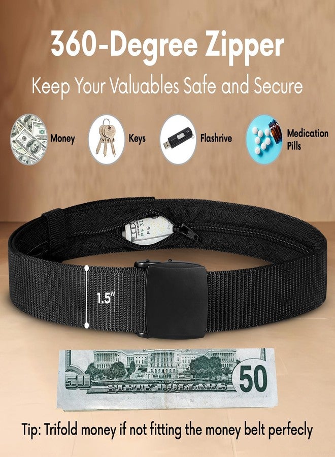 SP HOME GOODS Travel Money Belt with Hidden Money Pocket, Nylon Military Tactical Mens with Zinc Alloy Buckle- Black - Image 2